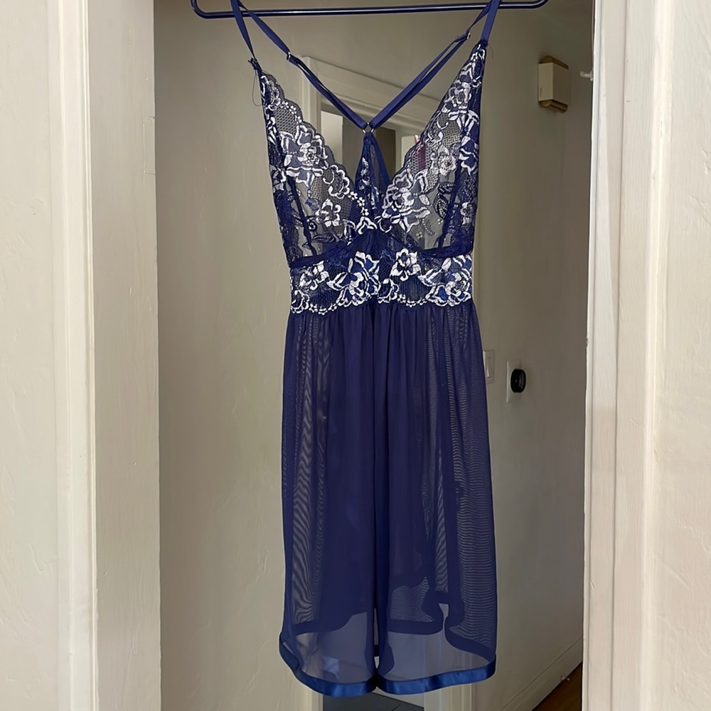 Blue Lace babydoll night gown